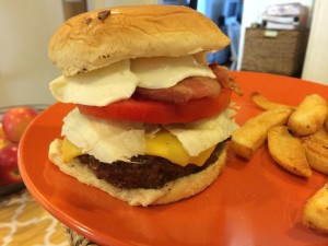 My rad burger, complete with fried egg.